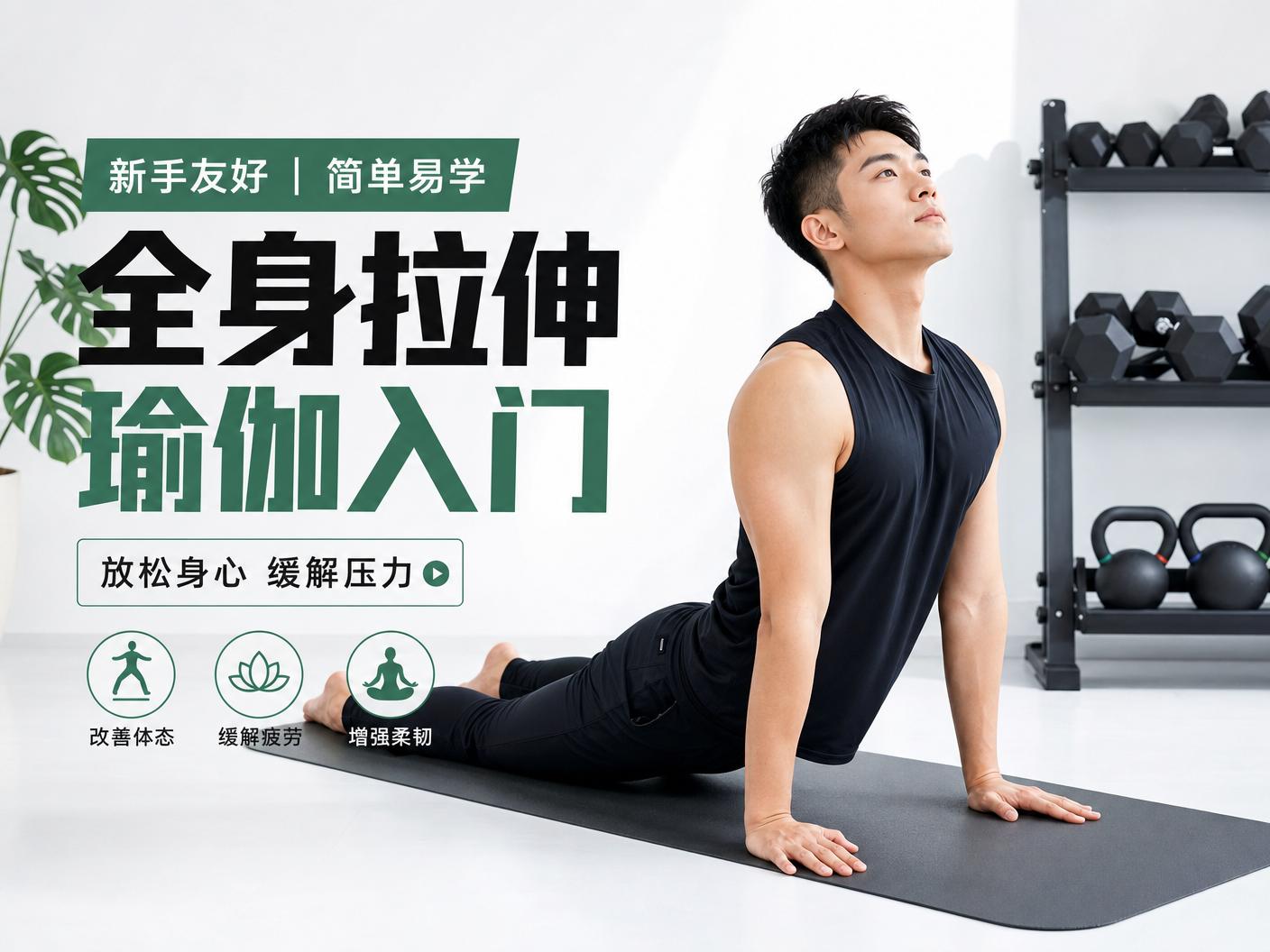 四虎-【四虎】全身拉伸瑜伽入门传媒教程，放松身心缓解压力