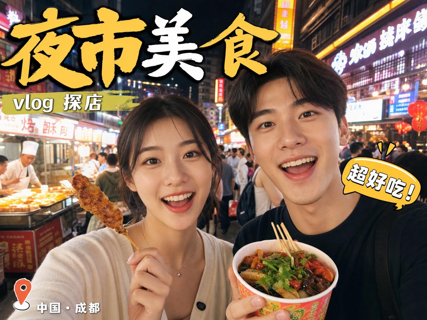 四虎-【四虎】成都夜市美食探店传媒Vlog，超好吃！